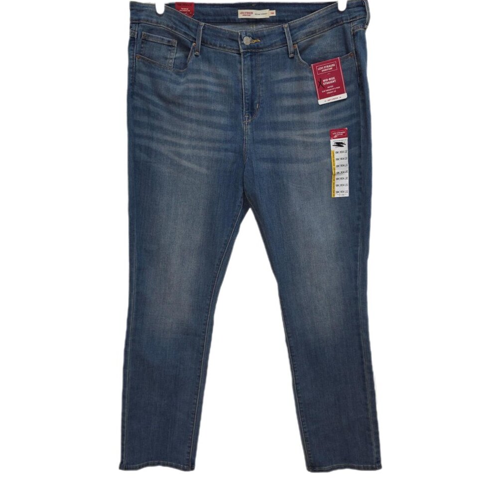 1222 Levi Strauss Signature NWT Plus Straight Leg Faded Denim Jeans Sz.18M